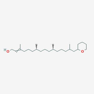 molecular formula C₂₅H₄₈O₂ B1140927 (7R,11S)-3,7,11,15-tetramethyl-16-(oxan-2-yl)hexadec-2-en-1-ol CAS No. 66432-63-1