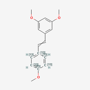 molecular formula C₁₁¹³C₆H₁₈O₃ B1140944 Resveratrol-13C6 Trimethyl Ether CAS No. 1185241-18-2