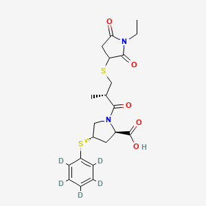 molecular formula C₂₁H₂₁D₅N₂O₅S₂ B1140961 Zofenoprilat-d5 N-Ethyl Succinimide CAS No. 1217546-60-5
