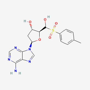 molecular formula C₁₇H₁₉N₅O₅S B1140971 (2S,3S,5R)-5-(6-aminopurin-9-yl)-2-[hydroxy-(4-methylphenyl)sulfonylmethyl]oxolan-3-ol CAS No. 6698-29-9