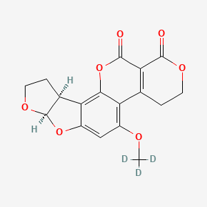 molecular formula C₁₇H₁₁D₃O₇ B1140976 (7aR,10aS)-5-(Methoxy-d3)-3,4,7a,9,10,10a-hexahydro-1H,12H-furo[3',2':4,5]furo[2,3-h]pyrano[3,4-c]chromene-1,12-dione CAS No. 1217758-21-8