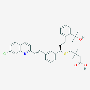 molecular formula C₃₅H₃₈ClNO₃S B1140989 4-[(1R)-1-[3-[2-(7-chloroquinolin-2-yl)ethenyl]phenyl]-3-[2-(2-hydroxypropan-2-yl)phenyl]propyl]sulfanyl-3,3-dimethylbutanoic acid CAS No. 162489-70-5