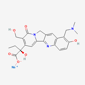 molecular formula C₂₃H₂₄N₃NaO₆ B1140992 Topotecan Carboxylic Acid Sodium Salt CAS No. 123949-08-6