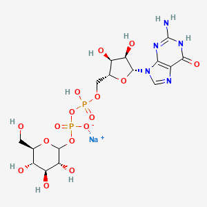 molecular formula C16H25N5NaO16P2 B1140996 Sodium;[[(2R,3S,4R,5R)-5-(2-amino-6-oxo-1H-purin-9-yl)-3,4-dihydroxyoxolan-2-yl]methoxy-hydroxyphosphoryl] [(3R,4S,5S,6R)-3,4,5-trihydroxy-6-(hydroxymethyl)oxan-2-yl] phosphate CAS No. 103301-72-0
