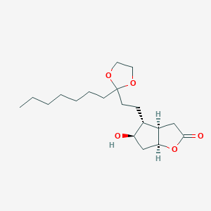 molecular formula C₁₉H₃₂O₅ B1141021 (3aR,4R,5R,6aS)-4-[3-(Ethyleneketal)decanyl]hexahydro-5-hydroxy-2H-cyclopenta[b]furan-2-one CAS No. 118696-65-4