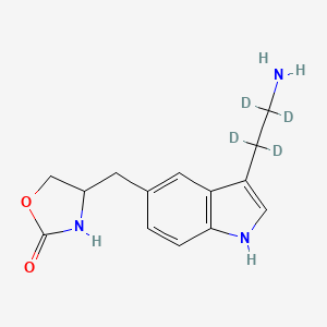 molecular formula C₁₄H₁₃D₄N₃O₂ B1141027 Didesmethyl Zolmitriptan-d4 CAS No. 1217853-52-5