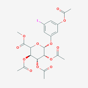 molecular formula C₂₁H₂₃IO₁₂ B1141032 3-(Acetyloxy)-5-iodophenol-2',3',4'-tri-O-acetyl-beta-D-glucuronide Methyl Ester CAS No. 490028-21-2