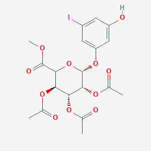 molecular formula C₁₉H₂₁IO₁₁ B1141033 5-Iodoresorcinol-2',3',4'-tri-O-acetyl-beta-D-glucuronide Methyl Ester CAS No. 490028-20-1