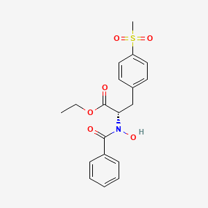 molecular formula C₁₉H₂₁NO₆S B1141042 ethyl (2S)-2-[benzoyl(hydroxy)amino]-3-(4-methylsulfonylphenyl)propanoate CAS No. 139164-32-2