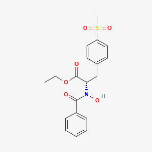 molecular formula C₁₉H₂₁NO₆S B1141042 (S)-N-Benzoyl--hydroxy-4-(methylsulfonyl)-D-phenylalanine ethyl ester CAS No. 139164-32-2