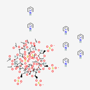 molecular formula C₁₀₅H₁₃₃Na₇O₇₀S₇ B1141044 Heptakis(6-O-sulfo)-beta-cyclodextrin Tetradecaacetate Heptapyridium Salt CAS No. 196398-65-9