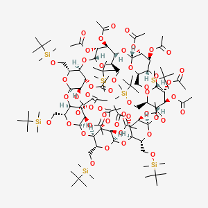 molecular formula C₁₁₂H₁₉₆O₄₉Si₇ B1141045 Heptakis(6-O-tert-butyldimethylsilyl)-beta-cyclodextrin Tetradecaacetate CAS No. 123172-94-1