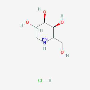 molecular formula C₆H₁₄Cl¹⁵NO₄ B1141053 Deoxygalactonojirimycin-15N Hydrochloride CAS No. 1219134-37-8