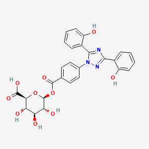 molecular formula C₂₇H₂₃N₃O₁₀ B1141056 Deferasirox acyl-beta-D-glucuronide CAS No. 1233196-91-2