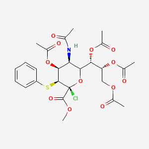 molecular formula C₂₆H₃₂ClNO₁₂S B1141060 5-(Acetylamino)-2-chloro-2,5-dideoxy-3-S-phenyl-3-thio-D-erythro-α-L-gluco-2-nonulopyranosonic Acid CAS No. 120104-58-7