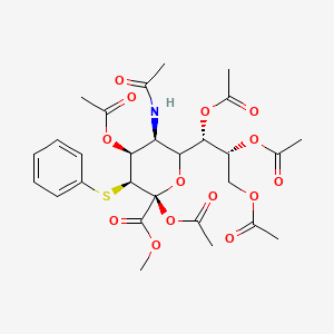 molecular formula C₂₈H₃₅NO₁₄S B1141061 甲基（2S，3S，4S，5S）-5-乙酰氨基-2,4-二乙酰氧基-3-苯硫基-6-[(1S，2R）-1,2,3-三乙酰氧基丙基]氧杂环-2-羧酸酯 CAS No. 156726-98-6