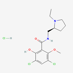 molecular formula C₁₅H₂₁Cl₃N₂O₃ B1141064 (S)-3,5-Dichloro-N-((1-ethylpyrrolidin-2-yl)methyl)-2-hydroxy-6-methoxybenzamide hydrochloride CAS No. 98527-32-3