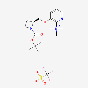 molecular formula C₁₈H₂₈F₃N₃O₆S B1141065 trifluoromethanesulfonate;trimethyl-[3-[[(2S)-1-[(2-methylpropan-2-yl)oxycarbonyl]azetidin-2-yl]methoxy]pyridin-2-yl]azanium CAS No. 233766-75-1