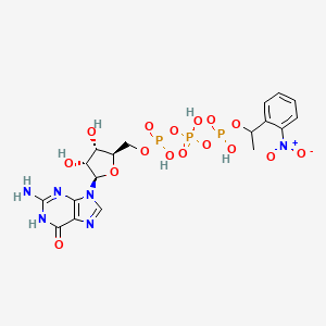 molecular formula C₁₈H₂₃N₆O₁₆P₃ B1141068 Caged GTP CAS No. 124830-99-5