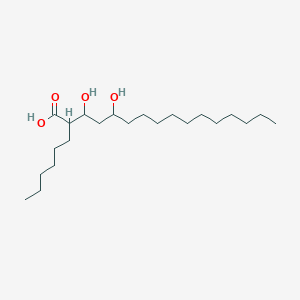molecular formula C₂₂H₄₄O₄ B1141070 2-Hexyl-3,5-dihydroxyhexadecanoic acid CAS No. 130793-30-5