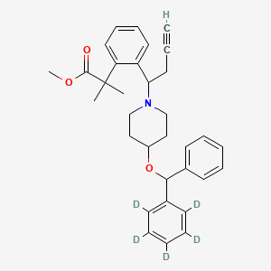 molecular formula C₃₃H₃₂D₅NO₃ B1141090 Methyl 2-methyl-2-[2-[1-[4-[(2,3,4,5,6-pentadeuteriophenyl)-phenylmethoxy]piperidin-1-yl]but-3-ynyl]phenyl]propanoate CAS No. 1216447-65-2