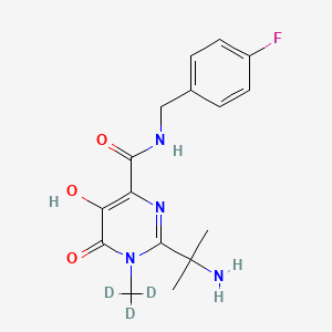 B1141115 2-(2-Aminopropan-2-yl)-N-[(4-fluorophenyl)methyl]-5-hydroxy-6-oxo-1-(trideuteriomethyl)pyrimidine-4-carboxamide CAS No. 1189508-85-7