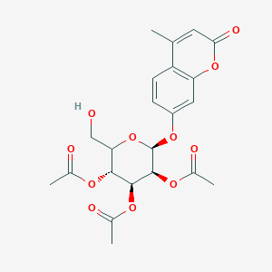 molecular formula C₂₂H₂₄O₁₁ B1141118 4'-Methylumbelliferyl 2,3,4,-Tri-O-acetyl-β-D-glucopyranoside CAS No. 937018-36-5