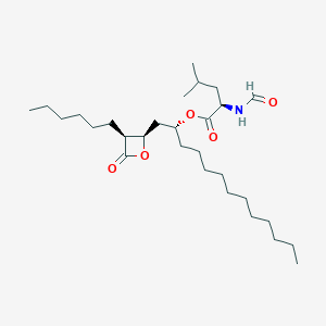 molecular formula C29H53NO5 B1141128 [(2S)-1-[(3R)-3-hexyl-4-oxooxetan-2-yl]tridecan-2-yl] (2S)-2-formamido-4-methylpentanoate CAS No. 111466-61-6