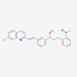 molecular formula C₂₈H₂₄ClNO₂ B1141148 1-{2-[(3S)-3-{3-[(E)-2-(7-Chloro-2-quinolinyl)vinyl]phenyl}-3-hydroxypropyl]phenyl}ethanone CAS No. 184764-13-4