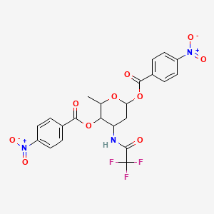 molecular formula C₂₂H₁₈F₃N₃O₁₀ B1141157 N-Trifluoroacetamido-1,4-di-p-nitrobenzoyl Daunosamine CAS No. 52583-22-9