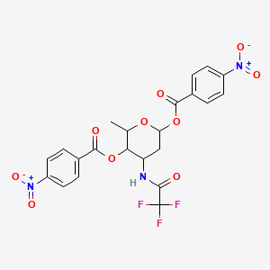 molecular formula C₂₂H₁₈F₃N₃O₁₀ B1141157 [6-Methyl-5-(4-nitrobenzoyl)oxy-4-[(2,2,2-trifluoroacetyl)amino]oxan-2-yl] 4-nitrobenzoate CAS No. 52583-22-9