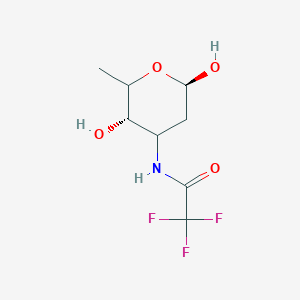 molecular formula C₈H₁₂F₃NO₄ B1141158 N-[(3S,6R)-3,6-dihydroxy-2-methyloxan-4-yl]-2,2,2-trifluoroacetamide CAS No. 52471-40-6