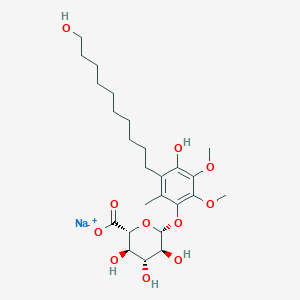 molecular formula C₂₅H₃₉NaO₁₁ B1141165 4-Hydroxy-3-(10-hydroxydecyl)-5,6-dimethoxy-2-methylphenyl beta-D-glucuronide monosodium salt CAS No. 153010-37-8