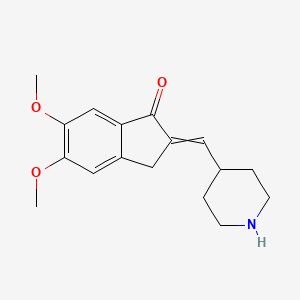molecular formula C₁₇H₂₁NO₃ B1141182 5,6-Dimethoxy-2-[(piperidin-4-yl)methylidene]-2,3-dihydro-1H-inden-1-one CAS No. 149874-91-9