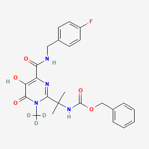 molecular formula C24H25FN4O5 B1141187 Benzyl 2-(4-(4-fluorobenzylcarbamoyl)-5-hydroxy-1-methyl-6-oxo-1,6-dihydropyrimidin-2-yl)propan-2-ylcarbamate-d3 