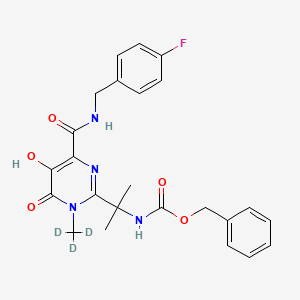 molecular formula C24H25FN4O5 B1141187 Benzyl N-[2-[4-[(4-fluorophenyl)methylcarbamoyl]-5-hydroxy-6-oxo-1-(trideuteriomethyl)pyrimidin-2-yl]propan-2-yl]carbamate CAS No. 1189916-86-6