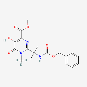 molecular formula C18H21N3O6 B1141188 Methyl 5-hydroxy-6-oxo-2-[2-(phenylmethoxycarbonylamino)propan-2-yl]-1-(trideuteriomethyl)pyrimidine-4-carboxylate CAS No. 1189485-35-5