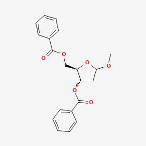 molecular formula C20H20O6 B1141193 1-Methoxy-2-deoxy-3,5-di-O-benzoylribofuranose 