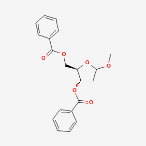 molecular formula C₂₀H₂₀O₆ B1141193 1-Methoxy-2-deoxy-3,5-di-O-benzoylribofuranose CAS No. 108647-88-7