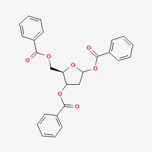 molecular formula C₂₆H₂₂O₇ B1141194 (3xi)-1,3,5-Tri-O-benzoyl-2-deoxy-D-glycero-pentofuranose CAS No. 145416-96-2