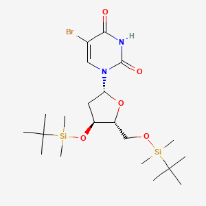 molecular formula C₂₁H₃₉BrN₂O₅Si₂ B1141199 3',5'-Bis-O-(tert-butyldimethylsilyl)-5-bromo-2'-deoxyuridine CAS No. 154925-95-8