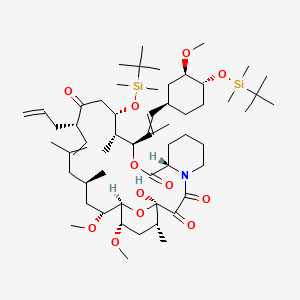 (1R,9S,12S,13S,14S,17S,21R,23R,24R,25S,27R)-14-[Tert-butyl(dimethyl)silyl]oxy-12-[1-[(1R,3R,4R)-4-[tert-butyl(dimethyl)silyl]oxy-3-methoxycyclohexyl]prop-1-en-2-yl]-1-hydroxy-23,25-dimethoxy-13,19,21,27-tetramethyl-17-prop-2-enyl-11,28-dioxa-4-azatricyclo[22.3.1.04,9]octacos-18-ene-2,3,10,16-tetrone