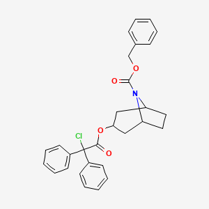 molecular formula C₂₉H₂₈ClNO₄ B1141210 N-Benzyloxycarbonyl-O-(2-chloro-2,2-diphenyl)acetyl Nortropine CAS No. 1391053-22-7