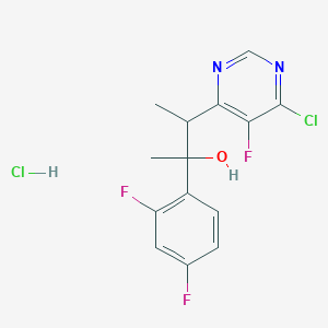 molecular formula C₁₆H₁₃ClF₃N₅O B1141229 3-(6-氯-5-氟嘧啶-4-基)-2-(2,4-二氟苯基)丁烷-2-醇盐酸盐 CAS No. 188416-35-5