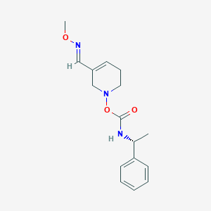 molecular formula C16H21N3O3 B114123 [3-[(E)-methoxyiminomethyl]-5,6-dihydro-2H-pyridin-1-yl] N-[(1R)-1-phe nylethyl]carbamate CAS No. 145163-76-4