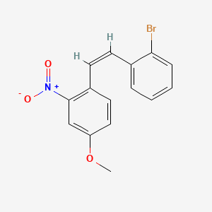 molecular formula C₁₅H₁₂BrNO₃ B1141239 (Z)-2-Bromo-2'-nitro-4'-methoxystilbene CAS No. 223787-47-1