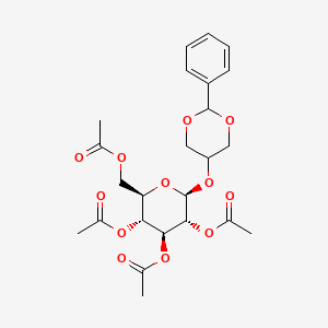 molecular formula C₂₄H₃₀O₁₂ B1141244 2,3,4,6-Tetra-O-acetyl-beta-D-glucopyranosyl (1,3-benzylidene)glycerol CAS No. 213264-93-8