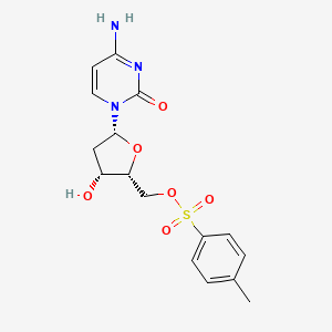 B1141248 4-Amino-1-[2-deoxy-5-O-(4-methylbenzene-1-sulfonyl)-beta-D-threo-pentofuranosyl]pyrimidin-2(1H)-one CAS No. 27999-55-9