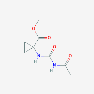 molecular formula C8H12N2O4 B114125 Cyclopropanecarboxylic acid, 1-[[(acetylamino)carbonyl]amino]-, methyl ester (9CI) CAS No. 148930-73-8