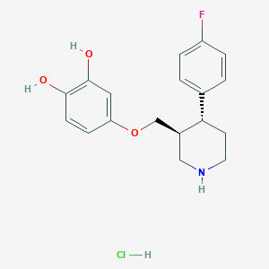 molecular formula C₁₈H₂₁ClFNO₃ B1141260 Desmethylene Paroxetine Hydrochloride Salt CAS No. 159126-30-4